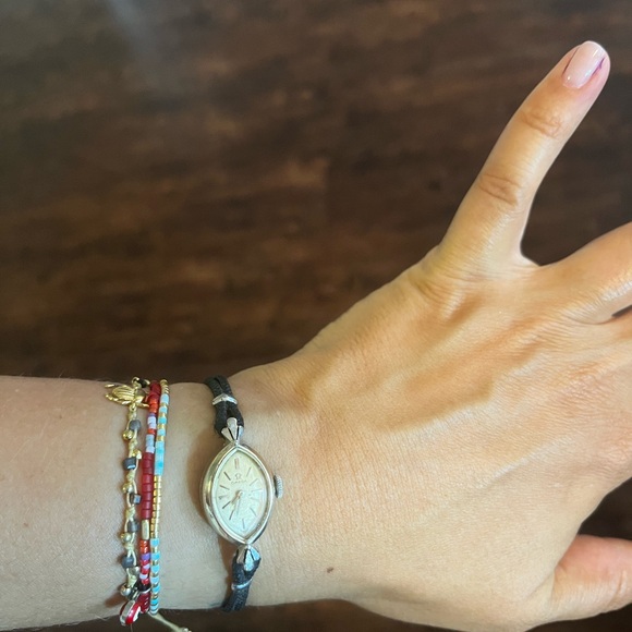 OMEGA 1950 black rope band mechanical manual winding ladies Watch cal 483 - Picture 10 of 13